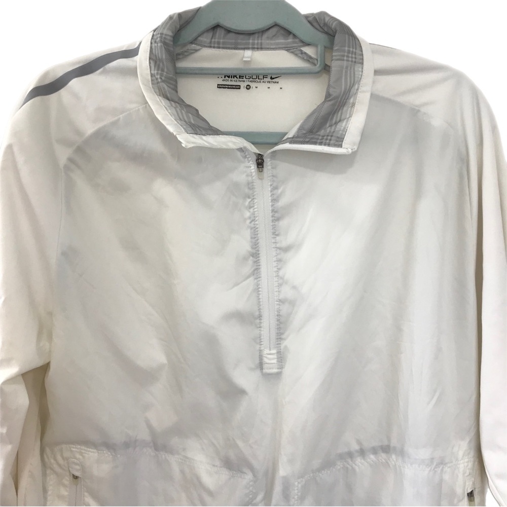 Nike White Golf Men's 1/2 Zip Pullover Jacket Windbreaker - Picture 3 of 11